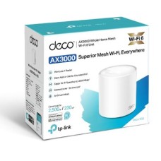 TP-LINK WIRELESS WHOLE HOME MESH KIT AX3000, DUAL BAND WIT SPEEDS UP TO 3.0GBPS, 3 x GIGABIT PORTS, 2 X INTERNAL ANTENNAS, 2 X MU-MIMO, QOS, OFDMA, PARENTAL CONTROL, ROUTER/AP MODE, WPA/WPA2/WPA3, WHITE, PACK OF 2 UNITS