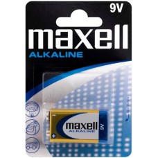 MAXELL BATTERIES 9V 6LR61, ALKALINE, 1PK BLISTER 4902580150259