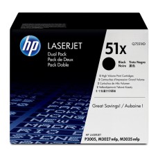 HP TONER BLACK DUAL PACK HIGH YIELD, HP 51X, FOR PRINTERS MONOCHROME LASERJET P3005, M3027, M3035 - 13.000 PAGES EACH HP TONER BLACK DUAL PACK HIGH YIELD, HP 51X, FOR PRINTERS MONOCHROME LASERJET P3005, M3027, M3035 - 13.000 PAGES EACH