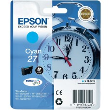 EPSON INK CARTRIDGE CYAN 27, 1 x 3.6 ml CYAN, FOR WF-3620DWF, WF-7110DTW, WF-7610DWF, WF-7710DWF EPSON INK CARTRIDGE CYAN 27, 1 x 3.6 ml CYAN, FOR WF-3620DWF, WF-7110DTW, WF-7610DWF, WF-7710DWF