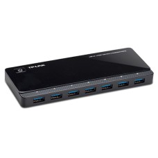 TP-LINK HUB 7-PORT, USB 3.0, 2 CHARGING PORTS SPEEDS OF UP TO 5GBPS, 10 TIMES FASTER THAN STANDARD USB 2.0, BLACK