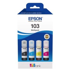 EPSON INK BOTTLE 103 4-COLOUR MULTIPACK, FOR ITS L1110, 3110, 3111, 3150, 3151, 5190, 3156, 3160, 1210, 1250, 3210, 3211, 3250, 3251, 3256, 3260, 3266, 5290, 5296, 5590, 3550, 3560, 11050, 1230, 1270, 3230, 3231, 3270, 3271, 3276, 3280, 3286, 5310, 5316