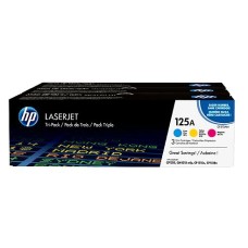 HP TONER TRI PACK CYAN, MAGENTA, YELLOW, HP 125A, FOR PRINTERS COLOR LASERJET CP1215, CP1515N, CP1518, CM1312 MFP - 1.400 PAGES EACH