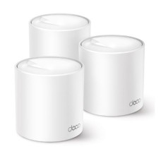 TP-LINK WIRELESS WHOLE HOME MESH KIT AX3000, DUAL BAND WIT SPEEDS UP TO 3.0GBPS, 3 x GIGABIT PORTS, 2 X INTERNAL ANTENNAS, 2 X MU-MIMO, QOS, OFDMA, PARENTAL CONTROL, ROUTER/AP MODE, WPA/WPA2/WPA3, WHITE, PACK OF 3 UNITS
