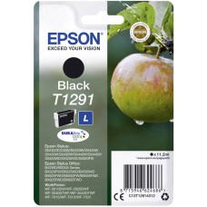 EPSON INK CARTRIDGE BLACK T1291, 1 x 11.2 ml, 380 PAGES, FOR SX420W/ 620FW/ 440W/ 430W/ 435W/ 230/ 235W/ 445W, BX320FW/ 525WD/625FWD/305FW/925FWD/535WD/305FW/630FW/935FWD, WF-7515/7525/3010DW/3520DWF/3530DTWF/3540DTWF, B42WD EPSON INK CARTRIDGE BLACK T1291, 1 x 11.2 ml, 380 PAGES, FOR SX420W/ 620FW/ 440W/ 430W/ 435W/ 230/ 235W/ 445W, BX320FW/ 525WD/625FWD/305FW/925FWD/535WD/305FW/630FW/935FWD, WF-7515/7525/3010DW/3520DWF/3530DTWF/3540DTWF, B42WD
