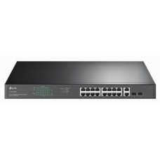 TP-LINK SWITCH 18PORTS GIGABIT POE, 16PORTS GIGABIT POE + 2PORTS SFP, 250 W, QOS, PLUG AND PLAY, RACKMOUNT, UK PLUG