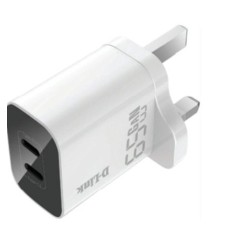 DLINK AC/DC ADAPTOR USB-C X 2 GaN GEN 3 65W DLINK AC/DC ADAPTOR USB-C X 2 GaN GEN 3 65W