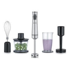 SEVERIN HAND BLENDER PREMIUM SET 600W, S/S, 14.000RPM, CORDLESS MODE, ERGONOMIC DESING, REMOVABLE SS STIRRING ROD, EASY CLEANIGN, BPA-FREE, BRUSHED STAINLESS STEEL/BLACK SEVERIN HAND BLENDER PREMIUM SET 600W, S/S, 14.000RPM, CORDLESS MODE, ERGONOMIC DESING, REMOVABLE SS STIRRING ROD, EASY CLEANIGN, BPA-FREE, BRUSHED STAINLESS STEEL/BLACK