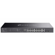 TP-LINK SWITCH 18PORTS GIGABIT POE, 16PORTS GIGABIT POE + 2PORTS SFP, 250 W, QOS, PLUG AND PLAY, RACKMOUNT, UK PLUG
