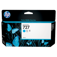 HP INK CARTRIDGE CYAN, HP 727, 130ML, FOR DESIGNJETS T920, T930, T1500, T1530, T2500, T2530 SERIES
