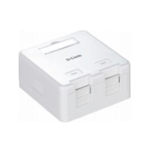 DLINK KEYSTONE BOX WITH DUAL PORT JACKS WITH SHUTTER, 65x63.2x30mm, WHITE COLOR