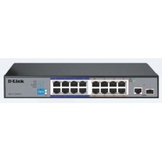 DLINK SWITCH 16PORT PoE, 10/100 LAN PORTS, 16x PoE BUDGET 150W, UNMANAGED, PLUG & PLAY, AUTO MDI/MDIX, DESKTOP/RACKMOUNT