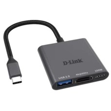 DLINK ADAPTER 3-IN-1 USB-C DONGLE, HDMI 4K@60HZ, USB-A 3.0, PD 100WATTS; 1*USB-A 3.1 PORT 5GB/S DLINK ADAPTER 3-IN-1 USB-C DONGLE, HDMI 4K@60HZ, USB-A 3.0, PD 100WATTS; 1*USB-A 3.1 PORT 5GB/S