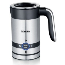 SEVERIN MILK FROTHER WITH PLUG, 100ML COLD OR HOT FROTHING/ 200ML HEATING, 2 PROGRAMS, 450W, NON-STICK, EASY CLEANING, 360° CONNECTOR, HIGH-GRADE, BRUSHED STAINLESS STEEL BLACK