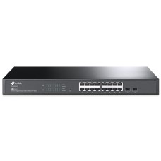 TP-LINK SWITCH 16PORTS GIGABIT LAN PORTS, 2 SFP PORTS, SMART MANAGED, QOS, L2, VLAN, RACKMOUNT, UK PLUG