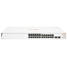 HPE ARUBA SWITCH INSTANT ON 1830 24G POE 195W, 24x PORTS GIGABIT (12 PORTS POE CLASS4), 2 SFP, LAYER 2, SMART MANAGED, QOS, EEE, VLAN, SPANNIG TREE, SNTP, CLOUD MANAGED, RACK MOUNTABLE, LIFETIME WARRANTY
