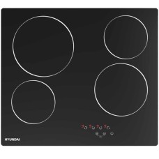 HYUNDAI HOB ELECTRIC, 60CM CERAMIC BUILT IN, 4 HITTING ELEMENTS, 6.5 KW, 220-240V, 50/60HZ, 9 LEVELS, TOUCH, MECHANICAL THERMOSTAT, 99MINS TIMER, 90MINS SAFETY SWITCH, 59x52x5.2CM, BLACK