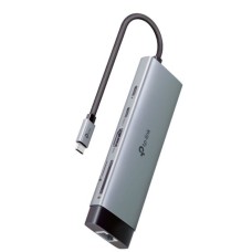 TP-LINK HUB 9-PORT, 1 × USB-C CONNECTOR, 1 × HDMI 4K 60Hz PORT, PD 100W PORT, 1 × RJ45 1000MBPS PORT 1 × SD, 1 × TF UP TO 104MBPS PORT, 3 × USB-A 3.0 PORTS,1 × USB-C 3.0 PORT, PLUG AND PLAY, SELF - STORAGE FOR CONNECTOR, FAST HEAT TP-LINK HUB 9-PORT, 1 × USB-C CONNECTOR, 1 × HDMI 4K 60Hz PORT, PD 100W PORT, 1 × RJ45 1000MBPS PORT 1 × SD, 1 × TF UP TO 104MBPS PORT, 3 × USB-A 3.0 PORTS,1 × USB-C 3.0 PORT, PLUG AND PLAY, SELF - STORAGE FOR CONNECTOR, FAST HEAT