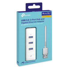 TP-LINK USB 3.0 3- PORT HUB AND GIGABIT ETHERNET ADAPTER 2 IN 1 USB ADAPTER, WHITE TP-LINK USB 3.0 3- PORT HUB AND GIGABIT ETHERNET ADAPTER 2 IN 1 USB ADAPTER, WHITE