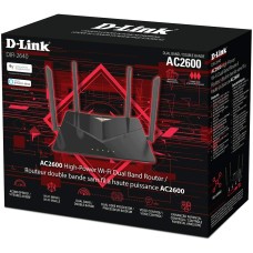 DLINK ROUTER WIRELESS AC 2600 WAVE2 MU-MIMO DUAL BAND (11A/B/G/N/AC), 4 X GIGABIT LAN PORTS, GIGABIT WAN, -VOICE CONTROL, D-LINK WI-FI APP, 1 X 2.0 USB PORT, 1 X 3.0 USB PORT, FOTA, INTERCHANGABLE UK/EU PLUG DLINK ROUTER WIRELESS AC 2600 WAVE2 MU-MIMO DUAL BAND (11A/B/G/N/AC), 4 X GIGABIT LAN PORTS, GIGABIT WAN, -VOICE CONTROL, D-LINK WI-FI APP, 1 X 2.0 USB PORT, 1 X 3.0 USB PORT, FOTA, INTERCHANGABLE UK/EU PLUG