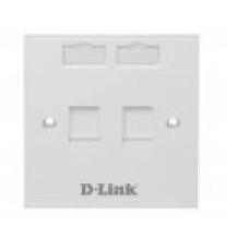 DLINK FACEPLATE, ACCEPT DUAL KEYSTONE JACKS WITH SHUTTER & ID PLATE, 86x86, SQUARE, WHITE COLOR