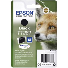 EPSON INK CARTRIDGE BLACK T1281, 1 x 5.9 ml, 170 PAGES, FOR STYLUS S22, SX125, SX420W, SX425W, BX305FW, SX130, SX440W, BX305FW, SX430W, SX435W, SX230, SX235W, SX445W