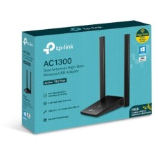 TP-LINK WIRELESS ADAPTER, DUAL BAND, AC1300, USB 2.0, 5DBI ANTENNA, WEP, WPA/WPA2, WPA-PSK/WPA2-PSK, BLACK TP-LINK WIRELESS ADAPTER, DUAL BAND, AC1300, USB 2.0, 5DBI ANTENNA, WEP, WPA/WPA2, WPA-PSK/WPA2-PSK, BLACK