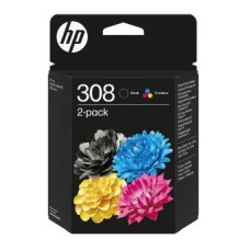 HP INK CARTRIDGE 2 PACK BLACK & TRI-COLOR, HP 308, FOR PRINTERS 6130e, 6132e, 6110e, 6120e, 6122e, 6520e, 6532e, 6530e - 160 PAGES BLACK & 120 PAGES TRI-COLOR