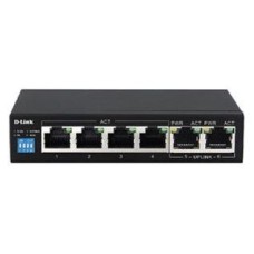 DLINK SWITCH 6PORT PoE, 10/100 LAN PORTS, 4x PoE BUDGET 60W, UNMANAGED, PLUG & PLAY, AUTO MDI/MDIX, DESKTOP