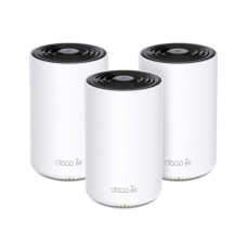 TP-LINK WIRELESS WHOLE HOME MESH KIT AXE5400 WHOLE HOME MESH WI-FI 6E SYSTEM(TRI-BAND), SPEED: 574 MBPS AT 2.4 GHZ + 2402 MBPS AT 5 GHZ + 2402 MBPS AT 6 GHZ, SPEC: 4× INTERNAL ANTENNAS, 1× 2.5 GIGABIT PORT + 2× GIGABIT PORTS TP-LINK WIRELESS WHOLE HOME MESH KIT AXE5400 WHOLE HOME MESH WI-FI 6E SYSTEM(TRI-BAND), SPEED: 574 MBPS AT 2.4 GHZ + 2402 MBPS AT 5 GHZ + 2402 MBPS AT 6 GHZ, SPEC: 4× INTERNAL ANTENNAS, 1× 2.5 GIGABIT PORT + 2× GIGABIT PORTS