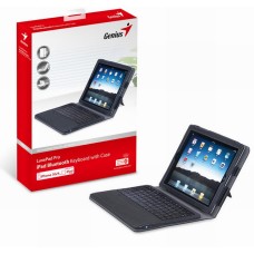 GENIUS KEYBOARD CASE LUXEPAD PRO, BLUETOOTH EDR 2.0, FOR APPLE IPAD, LEATHER CASE BLACK, RECHARGEABLE BATTERY WITH USB CHARGE CABLE, UP TO 10 METERS