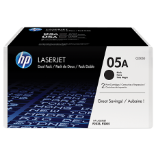 HP TONER BLACK DUAL PACK, HP 05A, FOR PRINTERS MONOCHROME LASERJET P2055, P2035 - 2X 2.300 PAGES EACH HP TONER BLACK DUAL PACK, HP 05A, FOR PRINTERS MONOCHROME LASERJET P2055, P2035 - 2X 2.300 PAGES EACH