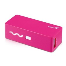 GENIUS POWER BANK ECO-U261, PINK, UNIVERSAL, 2600mA LI-ION BATTERY CAPACITY, COMPACT SIZE, USB OUTPUT, MICRO USB INPUT, SAFETY PROTECTION, QUICK CHARGE WITH STABLE 1AMP, MICRO USB CABLE INCLUDING