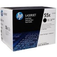 HP TONER BLACK 2 PACK HIGH YIELD, HP 55X, FOR PRINTERS MONOCHROME LASERJET P3015, M521 - 12.500 PAGES EACH
