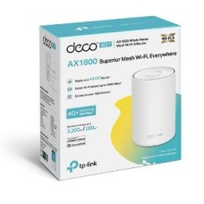 TP-LINK WIRELESS WHOLE HOME MESH KIT AX1800, 4G, SIM, WHITE, 3 GIGABIT LAN, WI-FI 6, PACK OF 1 UNIT, 3 YW