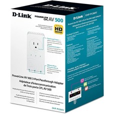 DLINK POWERLINE AV 500MBPS PASSTHROUGH ADAPTER, 3x10/100MBPS PORT UK PLUG