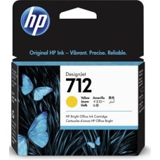 HP INK CATRIDGE YELLOW, HP 712, 29ML, FOR DESIGNJET, T230, T250, T630, T650 SERIES