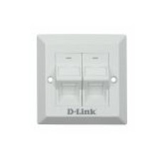 DLINK FACEPLATE, ACCEPT DUAL ANGULAR KEYSTONE JACKS WITH SHUTTER & ID PLATE, 86x86, SQUARE, WHITE COLOR