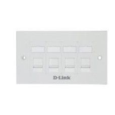 DLINK FACEPLATE, ACCEPT QUAD KEYSTONE JACKS WITH SHUTTER & ID PLATE, 146x86, WHITE COLOR