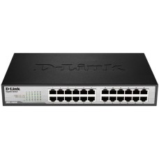 DLINK SWITCH 24PORT GIGABIT LAN PORTS, LAYER 2, UNMANAGED, PLUG & PLAY, AUTO MDI/MDIX, GREEN TECHNOLOGY, METAL CASE, FANLESS, DESKTOP / RACKMOUNT