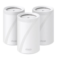 TP-LINK WIRELESS WHOLE HOME MESH KIT BE11000, WI-FI 7, TRI-BAND, 4× 2.5 GBPS PORTS, 4 X INTERNAL ANTENNAS, 2X2 MU-MIMO, QOS, OFDMA, PARENTAL CONTROL, ROUTER/AP MODE, WPA/WPA2/WPA3, WHITE, PACK OF 3 UNITS
