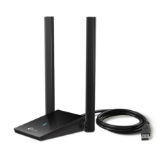 TP-LINK WIRELESS ADAPTER, DUAL BAND, AX1800, USB 2.0, WI-FI 6, 2× HIGH-GAIN DUAL-BAND ANTENNAS, BLACK TP-LINK WIRELESS ADAPTER, DUAL BAND, AX1800, USB 2.0, WI-FI 6, 2× HIGH-GAIN DUAL-BAND ANTENNAS, BLACK