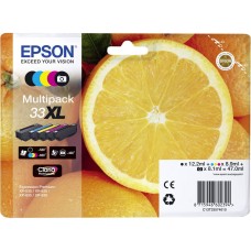 EPSON INK CARTRIDGE 33XL MULTIPACK, 1 x 8.9 ml CYAN, 1 x 8.9 ml MAGENTA, 1 x 12.2 ml BLACK, 1 x 8.1 ml PHOTO BLACK, 1 x 8.9 ml YELLOW, FOR XP-530, XP-630